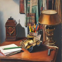 Organisateur de bureau en métal écologique inspiré de l'Inde, porte-stylos pour l'école, moderne, fait main, multifonctionnel