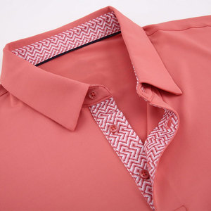 Polo de Manga Corta para Hombre, Color Rojo Sólido, Tejido de Punto, Estilo Casual, Corte Regular, Diseño con Botones, MOQ Bajo - Product Image 6