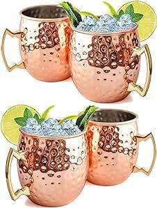 Colección de tazas de cóctel de cobre, tazas para bebidas con diseño de oasis floreciente, tazas reutilizables de primera calidad para servir bebidas, tazas duraderas con acabado elegante - Product Image 5