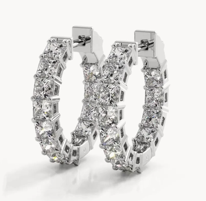 <b>Hoops</b> Earrings Diamond Earrings Gold and <b>Silver</b> Earrings Natural and Lab Grown Diamonds Earrings <b>Hoops</b> Fine Jewelry for Women - Product Image 2