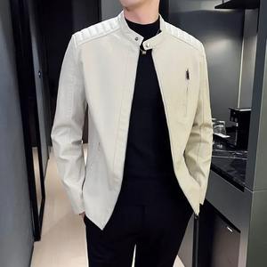 แจ็คเก็ตผู้ชายแบบใหม่หลายกระเป๋า ดีไซน์ OEM หนัง PU แฟชั่น สำหรับผู้ชาย ขายส่ง แจ็คเก็ตฮิปฮอปผู้ชายแบบสั่งทำ - Product Image 1