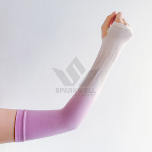 Manchon de cyclisme unisexe en Spandex et Polyester, anti-UV, sans couture, couleur unie blanc menthe, taille adulte - Product Image 3