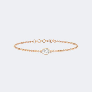 0.50CTW Oval Bezel-Set Diamond Station <b>Bracelet</b> - Product Image 4