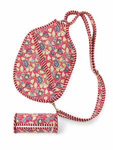 Pochette à fermeture éclair en coton floral en forme de cœur, sac bandoulière, étui pour raquette, pour les voyages quotidiens, cadeau - Product Image 2