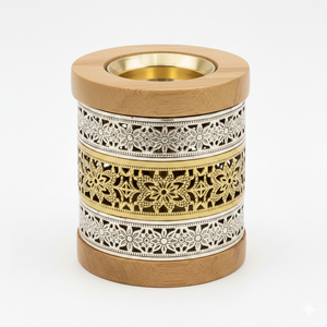 Porte-encens élégant en bois et métal de style arabe pour le Ramadan et l'Aïd, idéal pour offrir, qualité supérieure, Mubkhar tendance, Mabkhara pour table. - Product Image 3