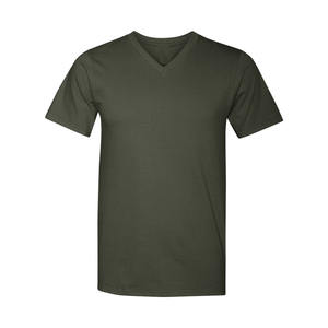 T-shirt d'été pour homme, col en V, 100% coton tricoté, manches courtes et léger, très vendu - Product Image 1