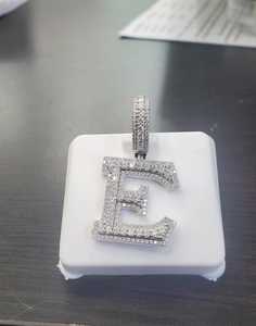 Customize E Letter Iced Out Moissanite Pendant Hip Hop Party 925 Sterling Silver For Men's Fine Jewelry Pendants & Charms - Product Image 1