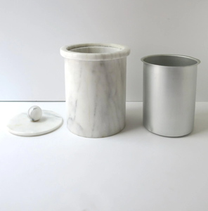 Cubo de Hielo Cuadrado de Piedra Blanca con Espacio para Botella de Champán, Elegante Enfriador de Bebidas para Fiestas - Product Image 4