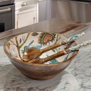 ชามเสิร์ฟอาหารไม้สำหรับตกแต่งบ้านและงานแต่งงานชามอาหารอเนกประสงค์พร้อมพิมพ์เคลือบโดย fwe - Product Image 3