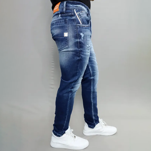 Jeans Gex pour hommes, taille mi-haute, extensibles, bleu marine, qualité supérieure, best-seller - Product Image 3
