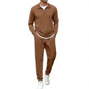 Conjunto Deportivo de Dos Piezas para Hombre, Juvenil, Transpirable, con Cuello Alto, Color Sólido, Cierre de Cremallera, Manga Larga, Pantalones Casuales - Product Image 6