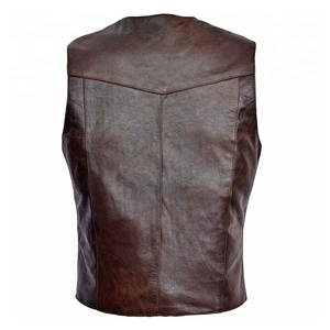Chaleco de Cuero Casual para Hombre, Cuello en V, Transpirable, Elegante, de Alta Calidad, para Otoño, Servicio OEM, Ropa Exterior Personalizada - Product Image 5