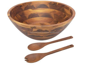 ชามสลัดทำจากไม้ราคาถูกต่อรองได้ - Product Image 5