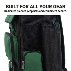 Sac à dos de baseball pour jeunes en gros, avec panneau en maille ventilée, personnalisation de la marque, sangle réglable, multi-compartiments, polyester/nylon - Product Image 3