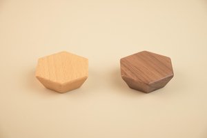 Geometric Wooden Cabinet Knobs Handmade Walnut and Oak <b>Drawer</b> <b>Pulls</b> Modern Wooden Furniture Handles Minimalist Cabinet Knobs - Product Image 2