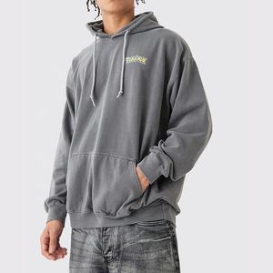 Polar 100% algodón hombres pulóver Sudadera con capucha personalizado Vintage ácido lavado desgastado francés Terry sudadera liso teñido Digital para - Product Image 2