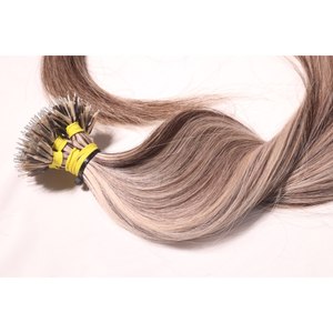 Extensiones de Cabello Humano Virgen Vietnamita Liso Sedoso con Punta Plana Nano Ring, Color Marrón Champiñón, Doble Trama, Venta al por Mayor - Product Image 1