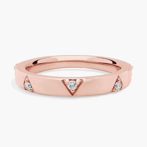 14K Yellow Gold Triangle Lab Grown Diamond Wedding Band <b>Ring</b> - Product Image 5