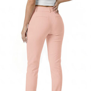 Pantalones Chinos de Mujer en Mezcla de Poliéster y Algodón Premium, Suaves, de Alta Calidad, Nueva Moda, Corte Recto, Formales y Casuales - Product Image 4