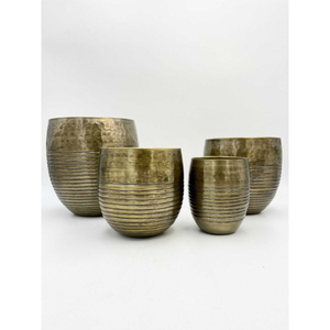 กระถางดอกไม้โลหะลายใบไม้ทรงกลมสำหรับตกแต่งภายในและภายนอกบ้าน สไตล์วินเทจเรียบง่ายสำหรับตกแต่งสวน - Product Image 3