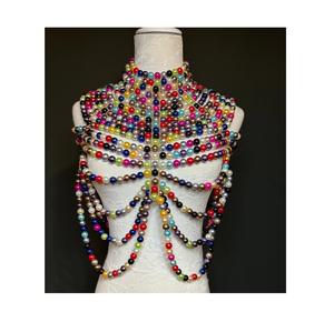 Increíble collar de perlas multicolor, ideal como el mejor regalo, accesorio, collar de perlas para el hombro. - Product Image 1