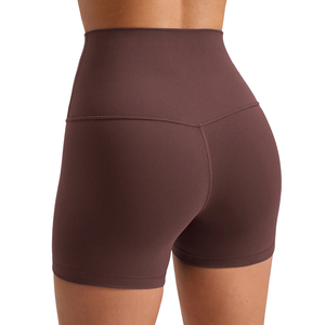 Shorts de sport d'été pour femme avec poche, taille haute côtelée en V, sans couture, en Spandex/Modal, élastique, pour l'entraînement - Product Image 1