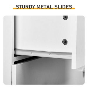 Mueble con 3+2 Cajones y Tiradores Dorados Mate, Tablero de Partículas Blanco con Acabado de Melamina Texturizada, 66*40*91cm - Product Image 6