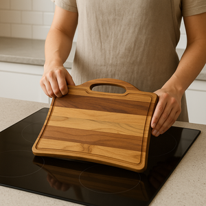 Acacia Wood Cutting Board with Handle Serving Tray Solid Wood <b>Kitchen</b> Chopping Board Food Grade Eco Friendly OEM - Product Image 3