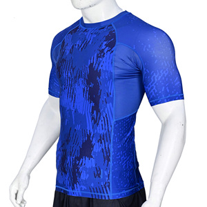 Camiseta de compresión de manga corta morada personalizada con estampado sublimado para MMA, BJJ, Grappling, Gimnasio, Entrenamiento, Capa Base, Venta al por mayor - Product Image 4