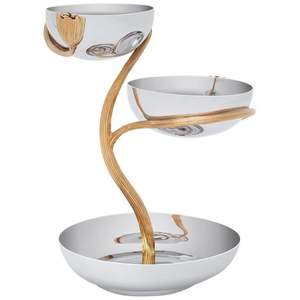 Tazón decorativo, elegante tazón para encimera, tazón contemporáneo para servir fruta, tazón para servir ensalada con compartimento para salsa - Product Image 2