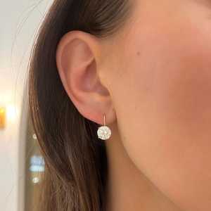 4 Ctw Lab Grown Diamond <b>Dangle</b> <b>Earrings</b> Basket Prong Set Hoops 14K 18K Solid <b>Gold</b> Lever back Solitaire Statement Drops Wholesale - Product Image 2