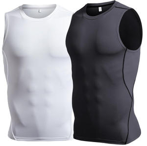 Débardeur de sport pour homme sans manches, respirant, à séchage rapide, extensible, col roulé - Product Image 3