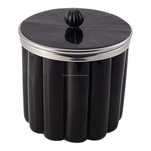 Cubetera Artesanal Ecológica con Incrustaciones de Cuerno y Interior de Acero Inoxidable, Elegante Vajilla para Fiestas - Product Image 1