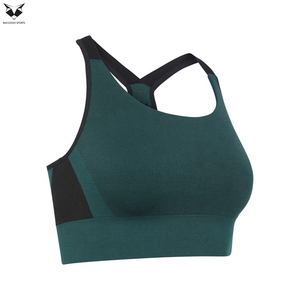 Nuevo sujetador deportivo de compresión para mujer, de tela ecológica, de color sólido, para gimnasio, fitness y running. - Product Image 2