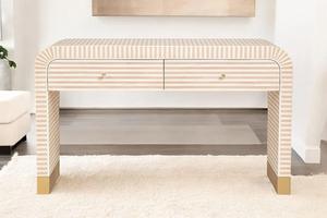 Cajón con Incrustaciones de Hueso de ILAHI, Diseño Moderno con Detalles de Ágata, Mueble Portátil para el Hogar - Product Image 3