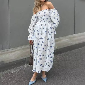 Vestido Largo de Lino Floral Personalizado con Logotipo 2026, Vestido de Verano para Mujer, Elegante, de Algodón, Estilo Boho, Holgado, Casual, para la Playa - Product Image 1