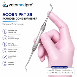 เครื่องมือขัดแต่งวัสดุคอมโพสิตแบบกรวยโค้ง Dental Acorn PKT 3R ทำจากสแตนเลสสตีล สำหรับขัดเรียบและขึ้นรูป OEM Zetomed Pro - Product Image 4