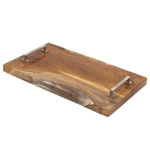 Plateau de service rectangulaire en bois de noyer, design minimaliste, couleur unie, vaisselle durable, design minimaliste, plateau en bois - Product Image 5