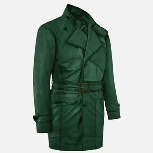 Elegante gabardina de piel de cordero suave, impermeable, con estampado, estilo vintage, cómoda, con múltiples bolsillos, talla grande, estilo sobrecamisa, estándar. - Product Image 1