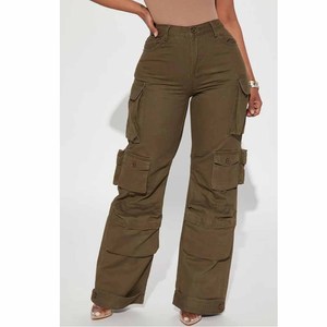 OEM Wholesale Latest design Women <b>High</b> <b>waist</b> <b>Cargo</b> Pants in best quality with customized designs stylish <b>cargo</b> pants women - Product Image 5
