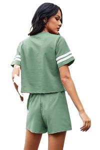 <b>Women's</b> Summer Cotton Polyester Breathable Quick Dry Custom Logo Embroidered <b>Sweat</b> Sets Home Wear Loungewear <b>Shorts</b> Wholesale - Product Image 2