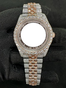 RUDRA JEWELS WATCHES นาฬิกาข้อมือสแตนเลสสตีลหรูหรา ระบบอัตโนมัติ เครื่องจักรกลจากญี่ปุ่น 12 สปอร์ต ดีไซน์หรูหรา ประดับโมอิสซาไนต์ทรงสี่เหลี่ยม ขนาด 20 มม. คริสตัล - Product Image 1