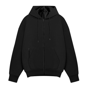 Vente en gros OEM – Nouvelle veste d'hiver oversize pour homme en molleton de coton noir brodé avec fermeture éclair, respirante et écologique - Product Image 1