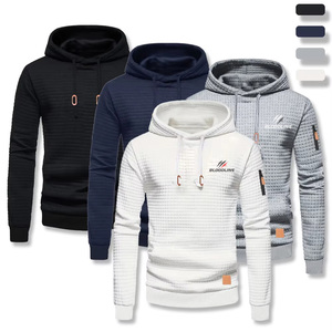 Sweat à capuche pour homme BLOODLINE, tricot gaufré, coupe ajustée, décontracté, respirant, en polyester, pour l'automne - Product Image 1