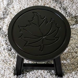 Espresso Maple Leaf Carved Wooden <b>Step</b> <b>Stool</b> for Kids' Chairs - Product Image 2
