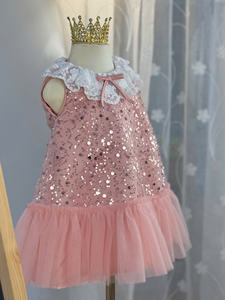 Vestido de Fiesta Personalizable ODM/OEM para Niñas de 1 a 10 Años, Estilo Casual, Maxi, con Lentejuelas y Encaje, Ecológico, de Alta Calidad, Simple y Único - Product Image 2