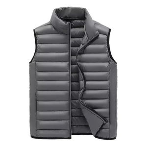 New Men's Thick Vest, Casual Stand Collar Color Block Waterproof Puffer Sleeveless <b>Jacket</b> Polyester Filled Custom Waistcoat - Product Image 3