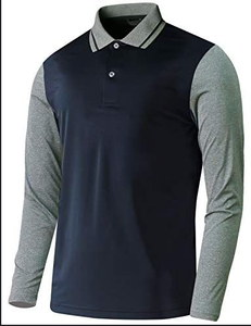 Contrast Color <b>Long</b> <b>Sleeve</b> <b>Men</b> <b>Polo</b> <b>Shirt</b> Collared Golf Sport Tee Casual Uniform Wear - Product Image 2