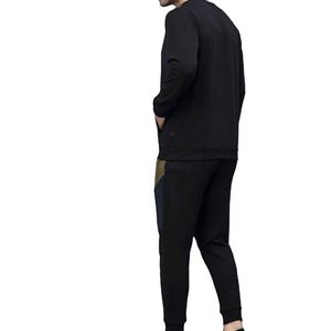 Conjuntos deportivos de algodón 100% para hombre, tipo sudadera, unisex, con diseño de cuello redondo y logotipo personalizado. - Product Image 3