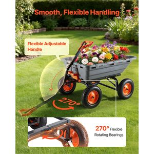 Carrello Ribaltabile Gigante in Polietilene con Capacità di 680 Kg, Meccanismo di Scarico Rapido a 90° e Manico Regolabile - Product Image 6
